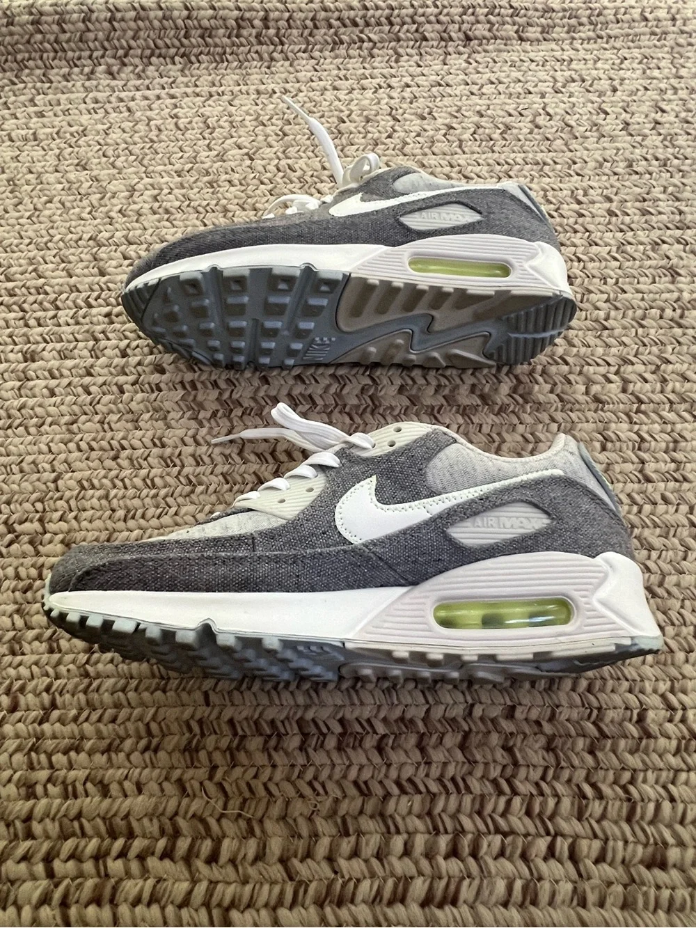 Nike Air Max 90 Gray Stitched Recycled Canvas